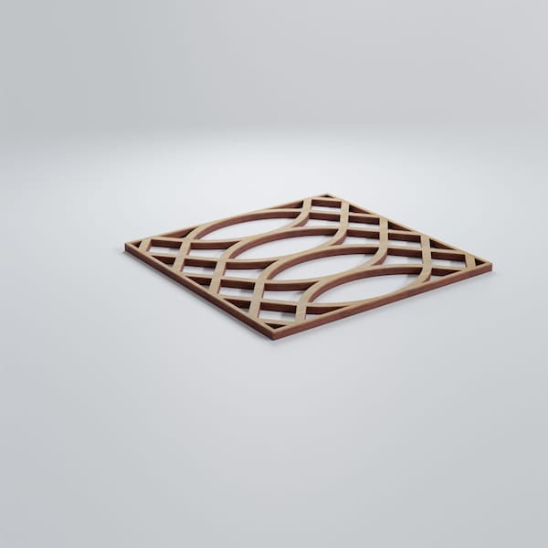 Ekena Millwork Small Montrose Decorative Fretwork Wood Wall Panels, Hickory, 11 3/8"W x 11 3/8"H x 3/8"T - WALW12X12X0375MNTHI