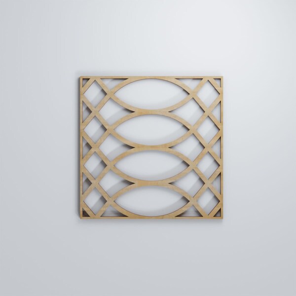 Ekena Millwork Small Montrose Decorative Fretwork Wood Wall Panels, Hickory, 11 3/8"W x 11 3/8"H x 3/8"T - WALW12X12X0375MNTHI