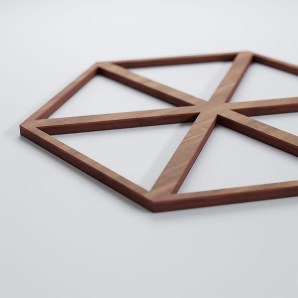 Ekena Millwork Small Pendleton Decorative Fretwork Wood Wall Panels, Walnut, 11 3/8"W x 13 1/8"H x 3/8"T - WALW12X12X0375PENWA