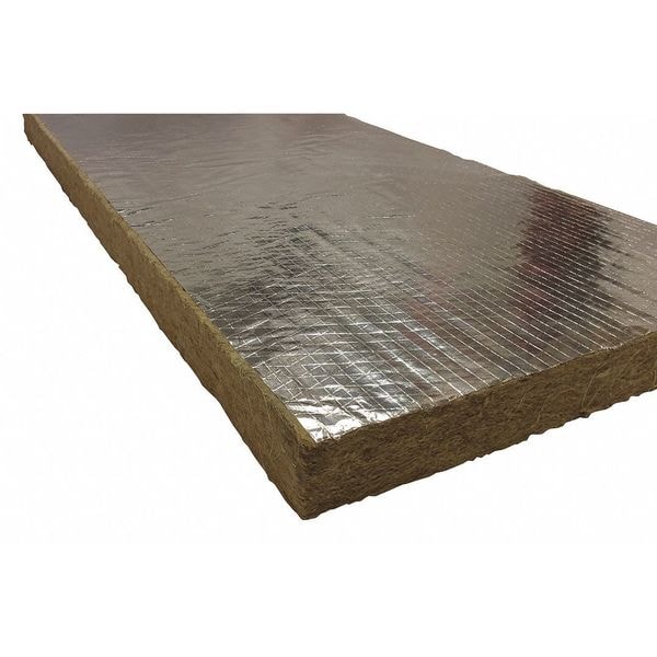 Roxul 1 in x 48 in x 24 in Mineral Wool/Foil Backing 8#, Dark Brown - 40260