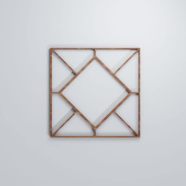 Ekena Millwork Small Hudson Decorative Fretwork Wood Wall Panels, Walnut, 11 3/8"W x 11 3/8"H x 3/8"T - WALW12X12X0375HSNWA