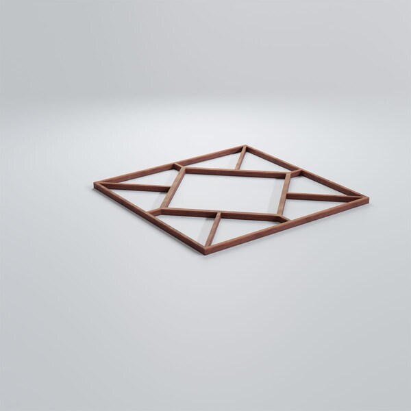 Ekena Millwork Small Hudson Decorative Fretwork Wood Wall Panels, Walnut, 11 3/8"W x 11 3/8"H x 3/8"T - WALW12X12X0375HSNWA