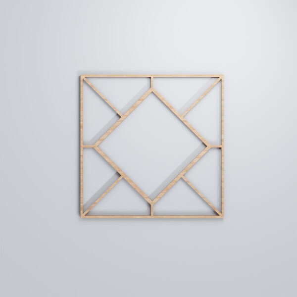 Ekena Millwork Medium Hudson Decorative Fretwork Wood Wall Panels, Alder, 15 3/8"W x 15 3/8"H x 3/8"T - WALW16X16X0375HSNAL
