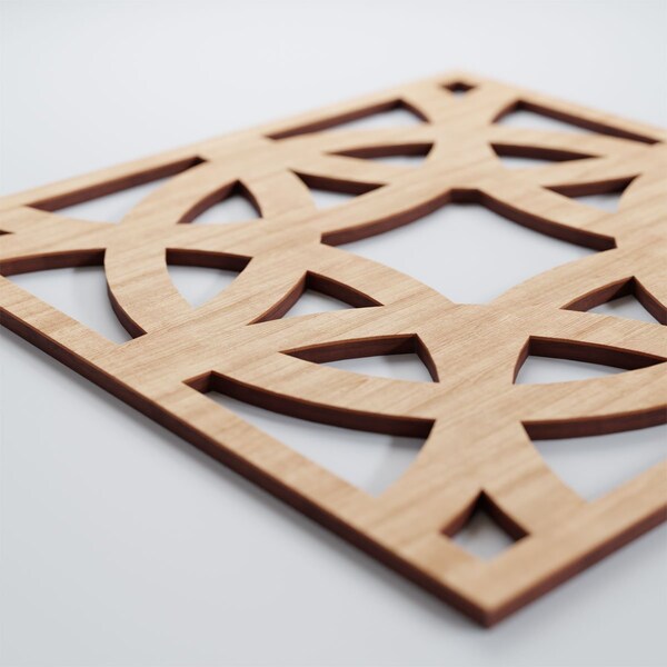 Ekena Millwork Medium Brownsville Decorative Fretwork Wood Wall Panels, Alder, 15 3/8"W x 15 3/8"H x 3/8"T - WALW16X16X0375BNEAL