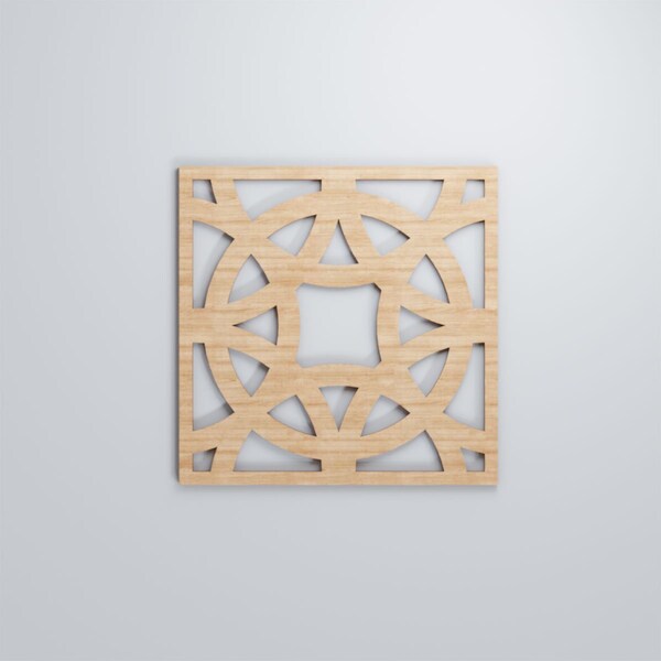 Ekena Millwork Medium Brownsville Decorative Fretwork Wood Wall Panels, Alder, 15 3/8"W x 15 3/8"H x 3/8"T - WALW16X16X0375BNEAL