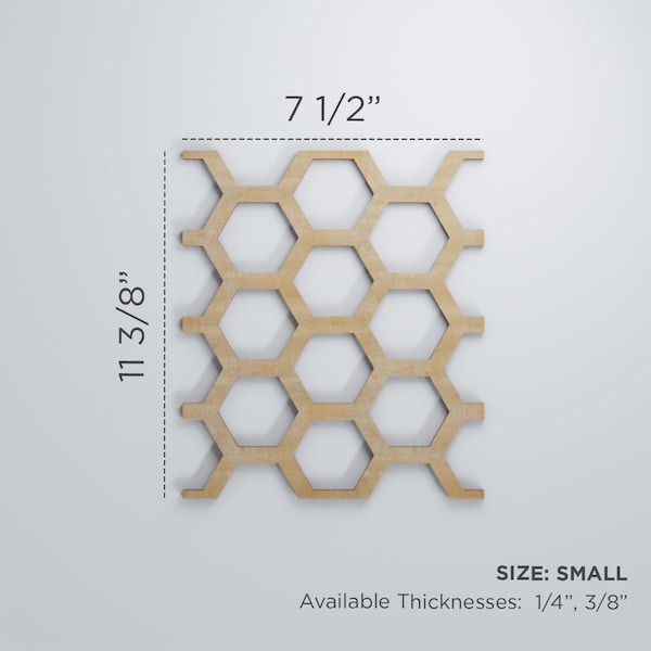 Ekena Millwork Small Westmore Decorative Fretwork Wood Wall Panels, Wood (Paint Grade), 7 1/2"W x 11 3/8"H x 3/8"T - WALW12X12X0375WSTMF