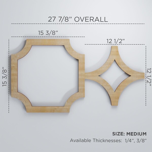 Ekena Millwork Medium Anderson Decorative Fretwork Wood Wall Panels, Walnut, 27 7/8"W x 15 3/8"H x 3/8"T - WALW16X16X0375ANDWA