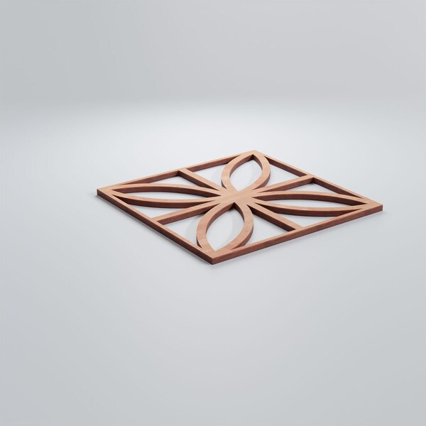 Ekena Millwork Small Swansea Decorative Fretwork Wood Wall Panels, Cherry, 11 3/8"W x 11 3/8"H x 3/8"T - WALW12X12X0375SWNCH