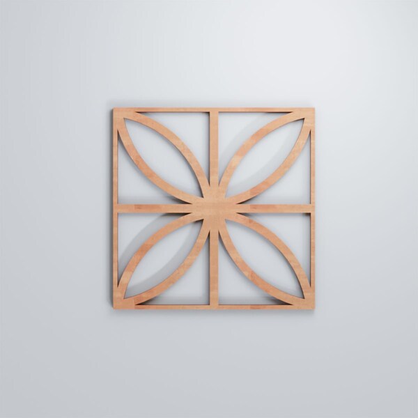 Ekena Millwork Small Swansea Decorative Fretwork Wood Wall Panels, Cherry, 11 3/8"W x 11 3/8"H x 3/8"T - WALW12X12X0375SWNCH