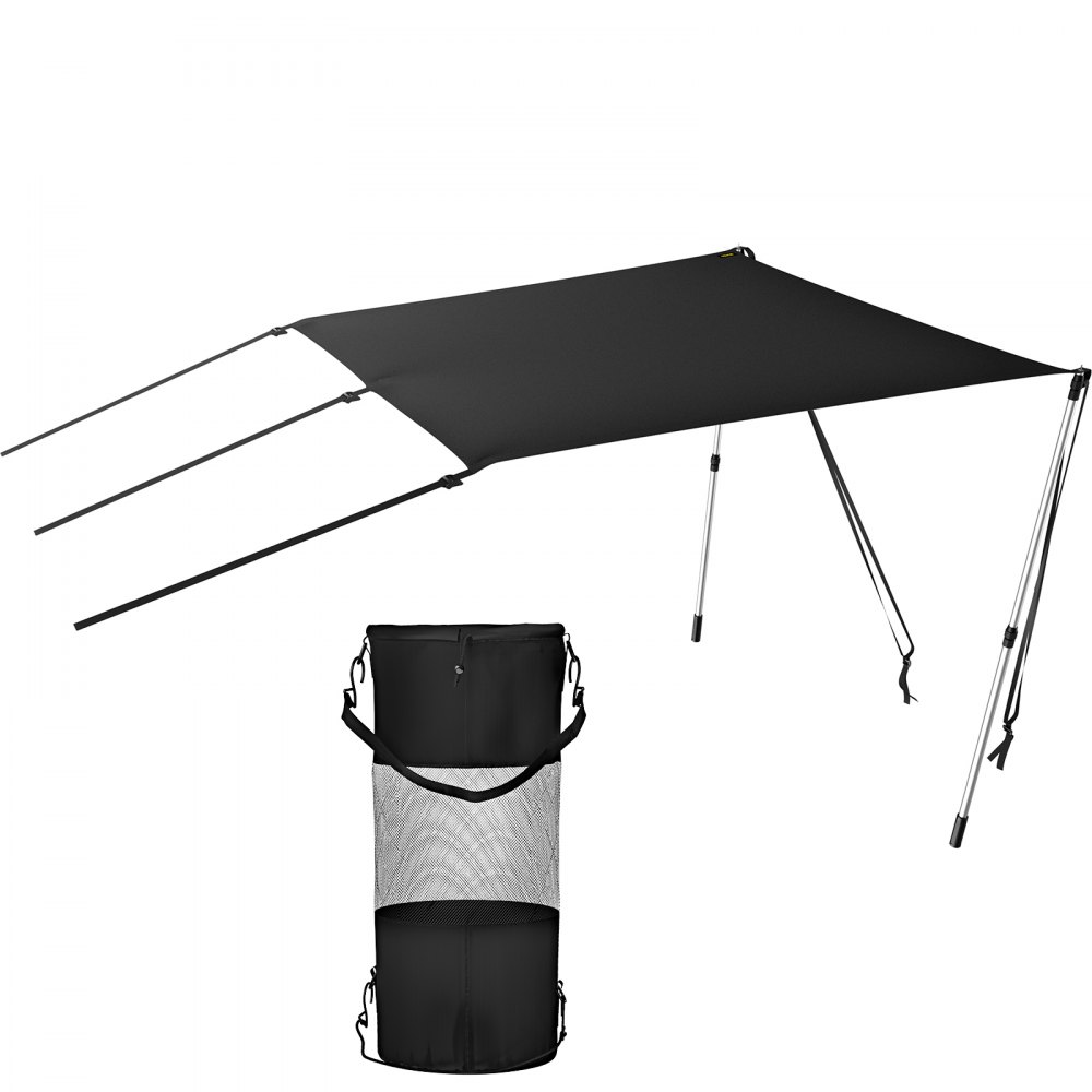 VEVOR T-Top Sun Shade Kit 6' x 5', UV-Proof 600D Polyester T-top Extension Kit with Rustproof Steel Telescopic Poles, Waterproof T-Top Shade Kit, Easy to Assemble for T-Tops ＆ Bimini Top - DBKZZYTJYC6X5IOBDV0