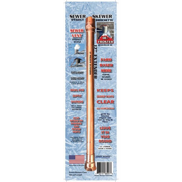 Sewer Skewer Sewer Skewer 17 in. L Copper Sewer Vent Defroster Extender - 865433