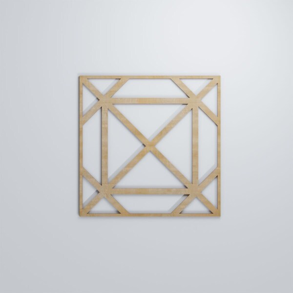 Ekena Millwork Large Buxton Decorative Fretwork Wood Wall Panels, Birch, 23 3/8"W x 23 3/8"H x 3/8"T - WALW24X24X0375BUXBI