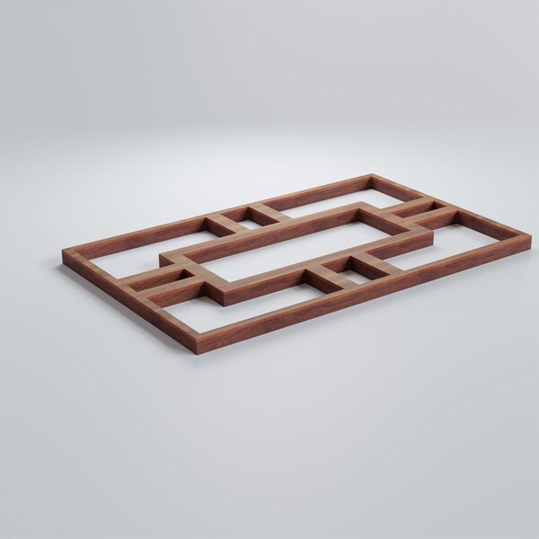 Ekena Millwork Extra Small Hastings Decorative Fretwork Wood Wall Panels, Walnut, 4 7/8"W x 7 3/8"H x 3/8"T - WALW08X08X0375HASWA