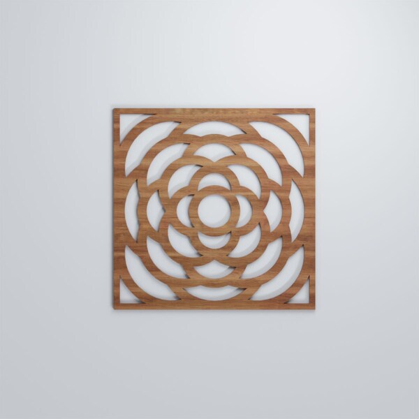 Ekena Millwork Large Edinburg Decorative Fretwork Wood Wall Panels, Walnut, 23 3/8"W x 23 3/8"H x 3/8"T - WALW24X24X0375EBGWA