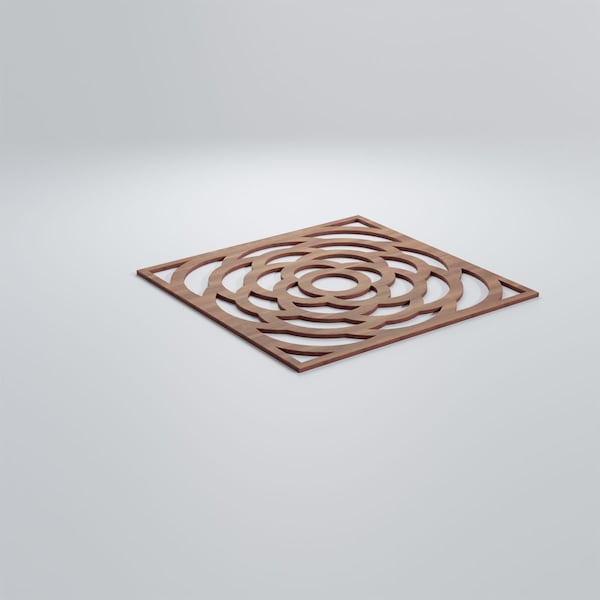 Ekena Millwork Large Edinburg Decorative Fretwork Wood Wall Panels, Walnut, 23 3/8"W x 23 3/8"H x 3/8"T - WALW24X24X0375EBGWA