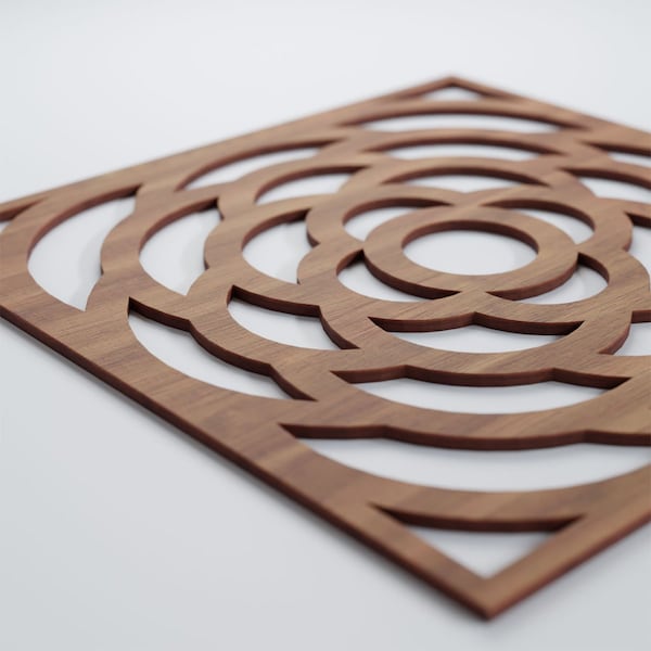 Ekena Millwork Large Edinburg Decorative Fretwork Wood Wall Panels, Walnut, 23 3/8"W x 23 3/8"H x 3/8"T - WALW24X24X0375EBGWA
