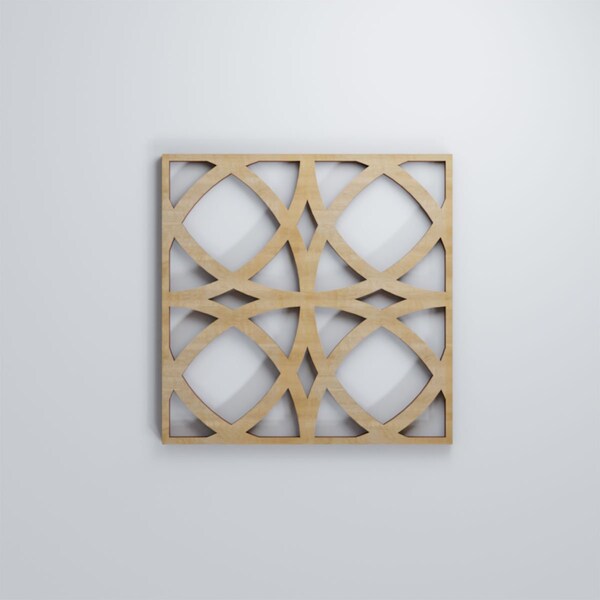 Ekena Millwork Extra Small Fleetwood Decorative Fretwork Wood Wall Panels, Hickory, 7 3/8"W x 7 3/8"H x 3/8"T - WALW08X08X0375FLTHI