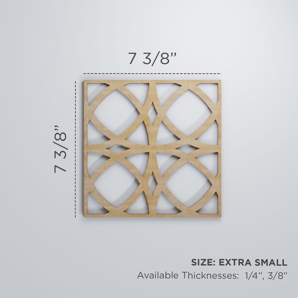 Ekena Millwork Extra Small Fleetwood Decorative Fretwork Wood Wall Panels, Hickory, 7 3/8"W x 7 3/8"H x 3/8"T - WALW08X08X0375FLTHI