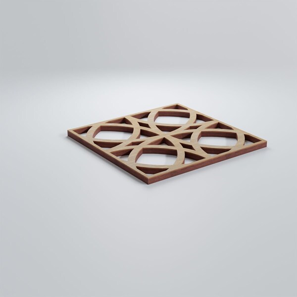 Ekena Millwork Extra Small Fleetwood Decorative Fretwork Wood Wall Panels, Hickory, 7 3/8"W x 7 3/8"H x 3/8"T - WALW08X08X0375FLTHI