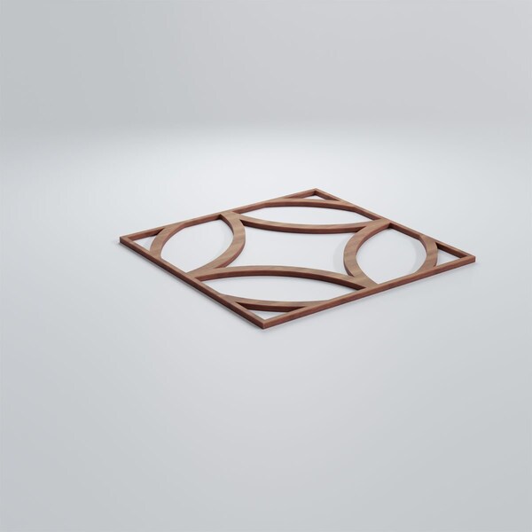 Ekena Millwork Medium Crosby Decorative Fretwork Wood Wall Panels, Walnut, 15 3/8"W x 15 3/8"H x 3/8"T - WALW16X16X0375CROWA