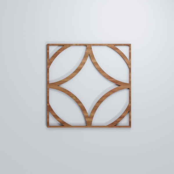 Ekena Millwork Medium Crosby Decorative Fretwork Wood Wall Panels, Walnut, 15 3/8"W x 15 3/8"H x 3/8"T - WALW16X16X0375CROWA