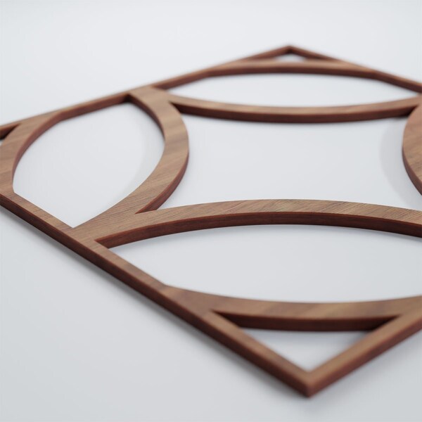 Ekena Millwork Medium Crosby Decorative Fretwork Wood Wall Panels, Walnut, 15 3/8"W x 15 3/8"H x 3/8"T - WALW16X16X0375CROWA