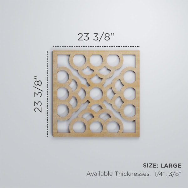 Ekena Millwork Large Harlingen Decorative Fretwork Wood Wall Panels, Walnut, 23 3/8"W x 23 3/8"H x 3/8"T - WALW24X24X0375GLNWA