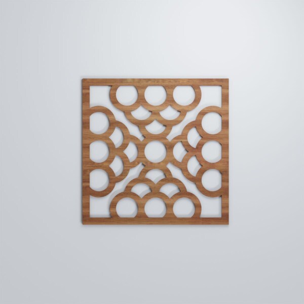 Ekena Millwork Large Harlingen Decorative Fretwork Wood Wall Panels, Walnut, 23 3/8"W x 23 3/8"H x 3/8"T - WALW24X24X0375GLNWA
