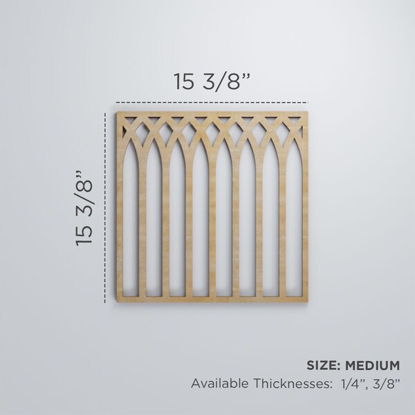 Ekena Millwork Medium Cedar Park Decorative Fretwork Wood Wall Panels, Cherry, 15 3/8"W x 15 3/8"H x 3/8"T - WALW16X16X0375CRPCH