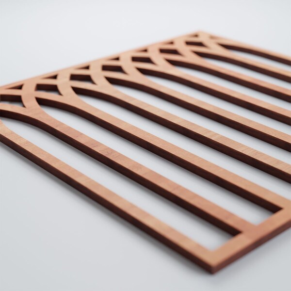 Ekena Millwork Medium Cedar Park Decorative Fretwork Wood Wall Panels, Cherry, 15 3/8"W x 15 3/8"H x 3/8"T - WALW16X16X0375CRPCH