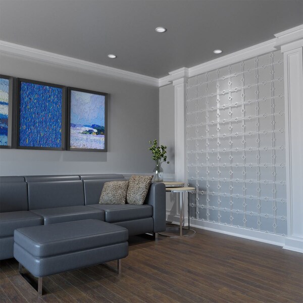 Ekena Millwork Extra Small Fleming Decorative Fretwork Wall Panels in Architectural PVC, 7 3/8"W x 7 3/8"H x 3/8"T - WALP08X08FMG
