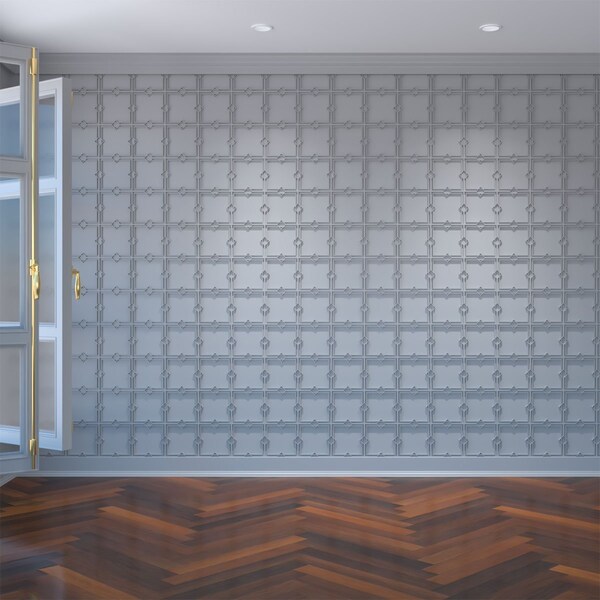 Ekena Millwork Extra Small Fleming Decorative Fretwork Wall Panels in Architectural PVC, 7 3/8"W x 7 3/8"H x 3/8"T - WALP08X08FMG
