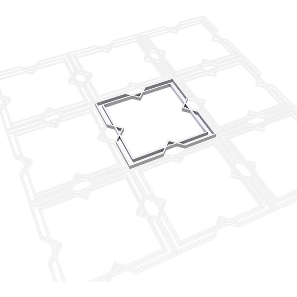 Ekena Millwork Extra Small Fleming Decorative Fretwork Wall Panels in Architectural PVC, 7 3/8"W x 7 3/8"H x 3/8"T - WALP08X08FMG