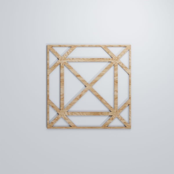 Ekena Millwork Large Buxton Decorative Fretwork Wood Wall Panels, Red Oak, 23 3/8"W x 23 3/8"H x 3/8"T - WALW24X24X0375BUXRO