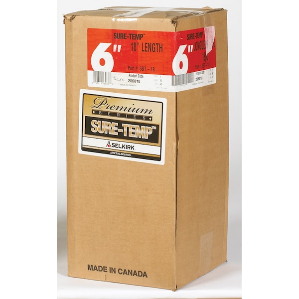 Selkirk Selkirk 6 in. D X 18 in. L Stainless Steel Chimney Pipe - 206018