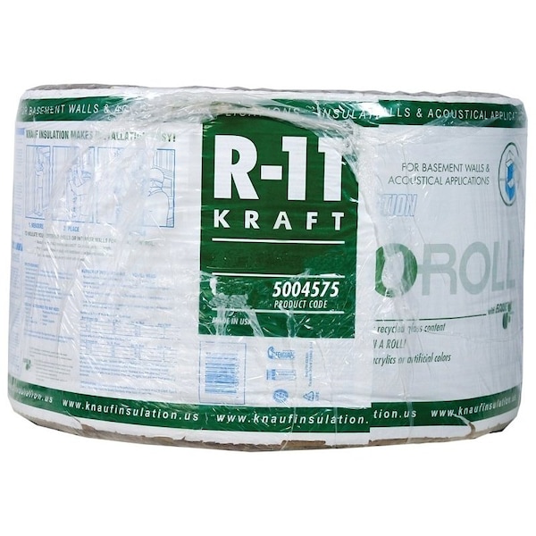 Knauf EcoRoll KR42E/TAK Fiberglass Insulation, 135.12 sq-ft Coverage Area, 70-1/2 ft L, 23 in W - KR42E/TAK