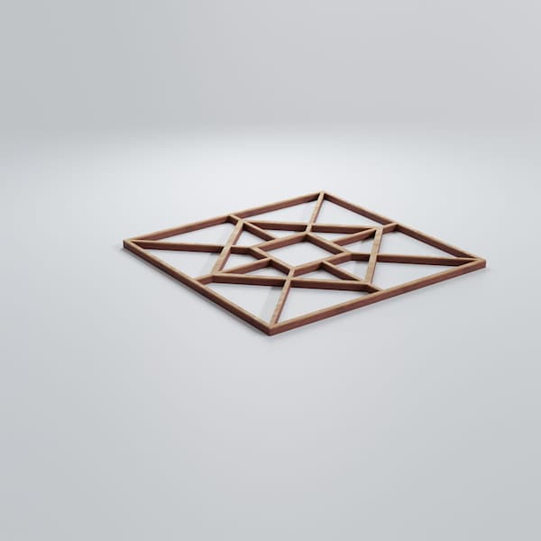 Ekena Millwork Small Jamestown Decorative Fretwork Wood Wall Panels, Red Oak, 11 3/8"W x 11 3/8"H x 3/8"T - WALW12X12X0375JTNRO