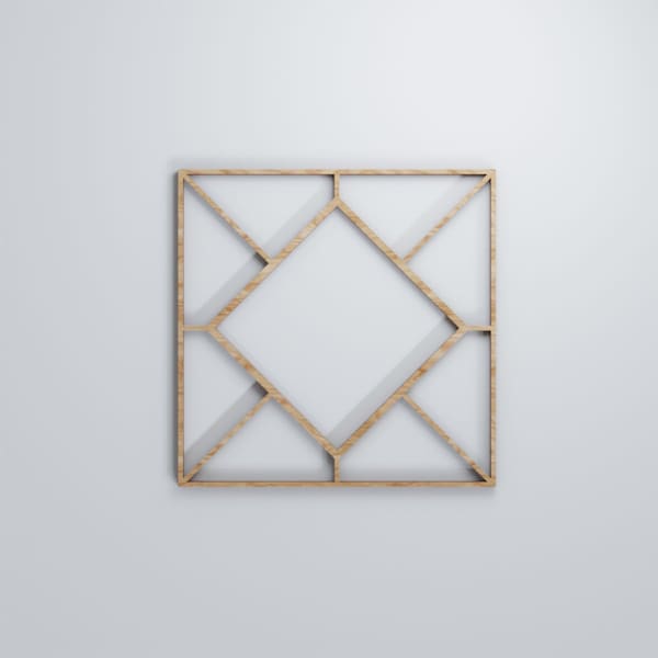 Ekena Millwork Small Hudson Decorative Fretwork Wood Wall Panels, Red Oak, 11 3/8"W x 11 3/8"H x 3/8"T - WALW12X12X0375HSNRO