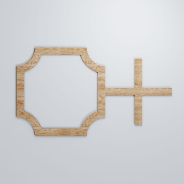 Ekena Millwork Large Bradley Decorative Fretwork Wood Wall Panels, Red Oak, 40 7/8"W x 23 3/8"H x 3/8"T - WALW24X24X0375BRDRO