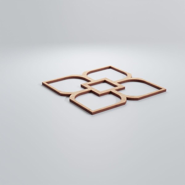 Ekena Millwork Small Olivia Decorative Fretwork Wood Wall Panels, Alder, 11 3/8"W x 11 3/8"H x 3/8"T - WALW12X12X0375OLVAL