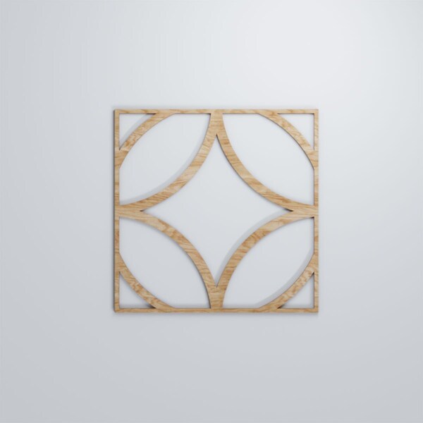 Ekena Millwork Large Crosby Decorative Fretwork Wood Wall Panels, Red Oak, 23 3/8"W x 23 3/8"H x 3/8"T - WALW24X24X0375CRORO