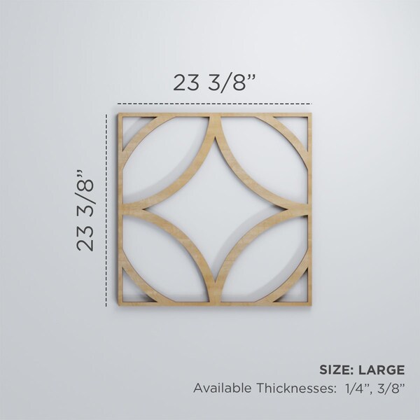 Ekena Millwork Large Crosby Decorative Fretwork Wood Wall Panels, Red Oak, 23 3/8"W x 23 3/8"H x 3/8"T - WALW24X24X0375CRORO