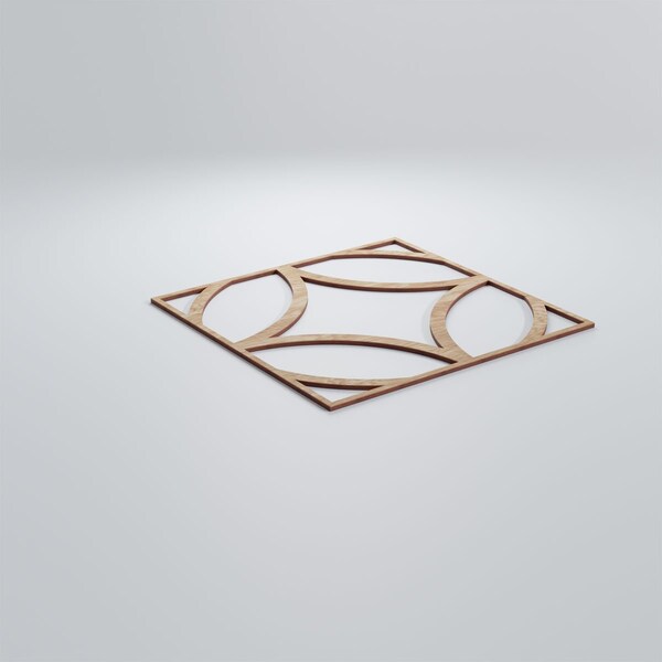Ekena Millwork Large Crosby Decorative Fretwork Wood Wall Panels, Red Oak, 23 3/8"W x 23 3/8"H x 3/8"T - WALW24X24X0375CRORO