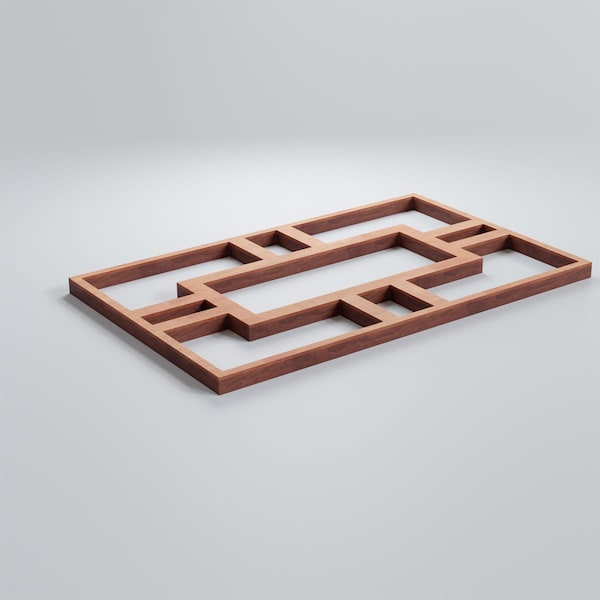 Ekena Millwork Extra Small Hastings Decorative Fretwork Wood Wall Panels, Cherry, 4 7/8"W x 7 3/8"H x 3/8"T - WALW08X08X0375HASCH