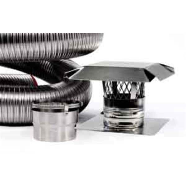 National Chimney 6 in. ID x 35 ft. M-Flex 316 Stainless Steel Chimney Flex Liner Kit - CB635BK