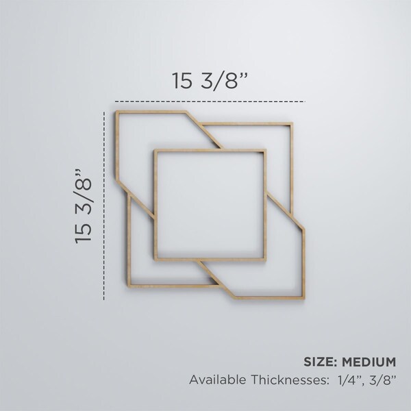 Ekena Millwork Medium Monument Decorative Fretwork Wood Wall Panels, Alder, 15 3/8"W x 15 3/8"H x 3/8"T - WALW16X16X0375MMTAL