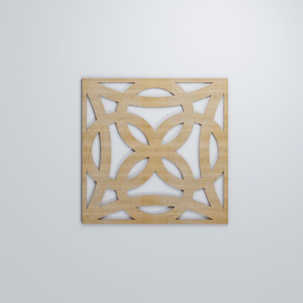 Ekena Millwork Large Baytown Decorative Fretwork Wood Wall Panels, Hickory, 23 3/8"W x 23 3/8"H x 3/8"T - WALW24X24X0375BYTHI