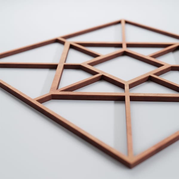 Ekena Millwork Medium Jamestown Decorative Fretwork Wood Wall Panels, Cherry, 15 3/8"W x 15 3/8"H x 3/8"T - WALW16X16X0375JTNCH