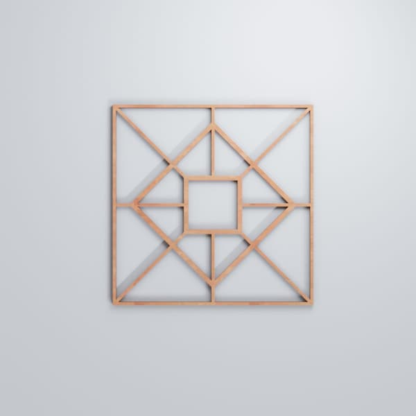 Ekena Millwork Medium Jamestown Decorative Fretwork Wood Wall Panels, Cherry, 15 3/8"W x 15 3/8"H x 3/8"T - WALW16X16X0375JTNCH