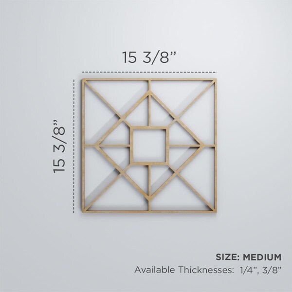 Ekena Millwork Medium Jamestown Decorative Fretwork Wood Wall Panels, Cherry, 15 3/8"W x 15 3/8"H x 3/8"T - WALW16X16X0375JTNCH